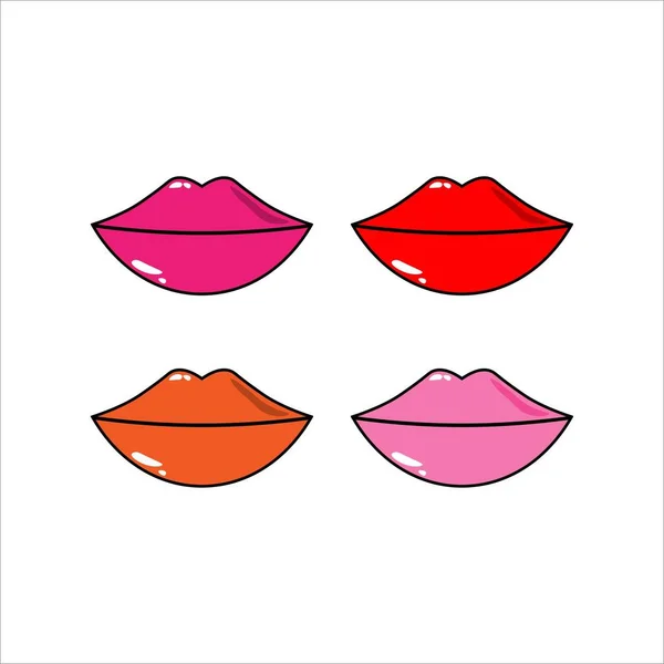 Lippensymbole Setzen Vektor Illustration Eps — Stockvektor