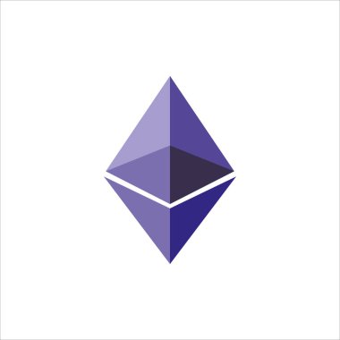 Ethereum kristal simgesi, vektör, illüstrasyon, 10 eps