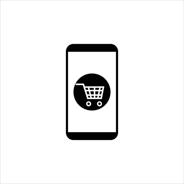 Shopping Ikone Bestellung Telefon Vektor Illustration Folgen — Stockvektor