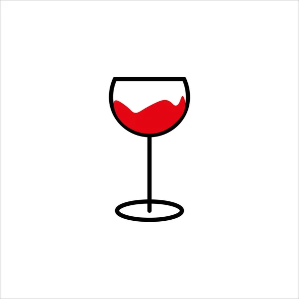Glas Wijn Icoon Vector Illustratie Eps — Stockvector