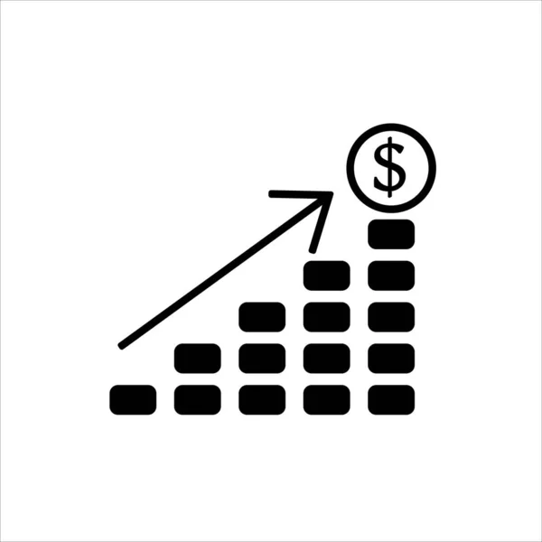 Icône Croissance Dollar Illustration Vectorielle — Image vectorielle