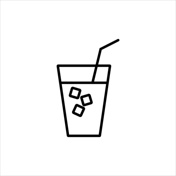 Drinken Met Ijs Pictogram Vector Illustratie — Stockvector