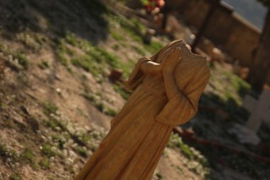 Statue of a headless virgin Cemetery of the castle of guadalest, near altea, towns of alicante