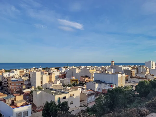 Mediterranean Sea Resort Town Seashore Top View — Stockfoto