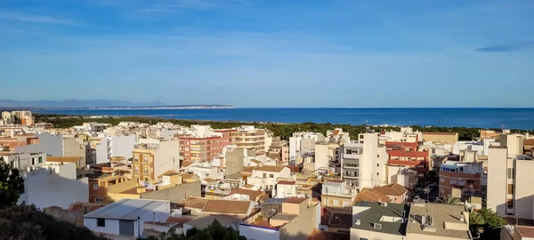 Mediterranean Sea Resort Town Seashore Top View — Stockfoto