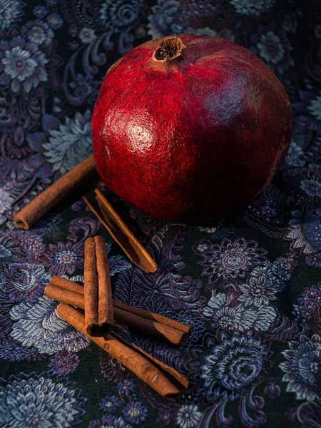 Pomegranate Cinnamon Bright Background — Photo