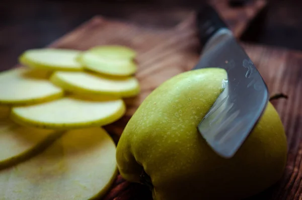 Appetizing Sliced Apple Close — Photo