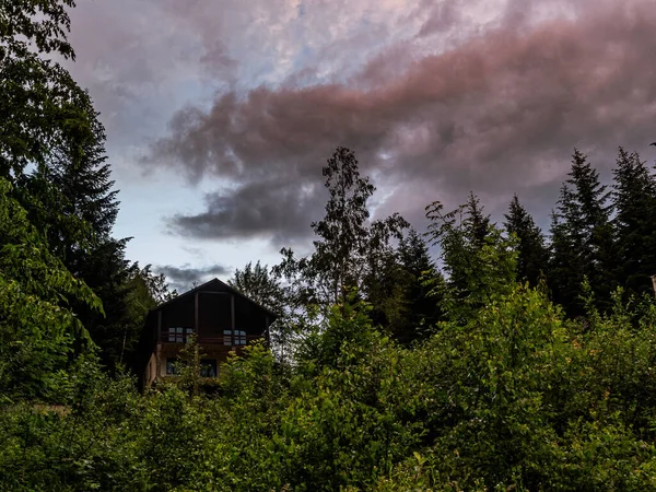 Forest house before the rain