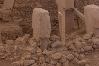 Göbeklitepe 'de baş aşağı kertenkele figürü