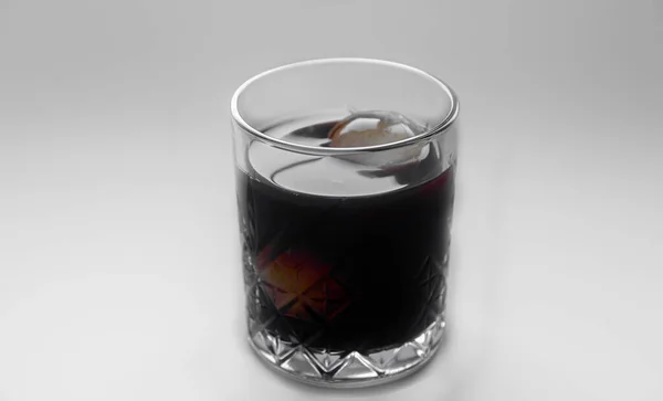 Cold brew coffee, isolated on the white background, cold brew iced and black coffee with ice cubes