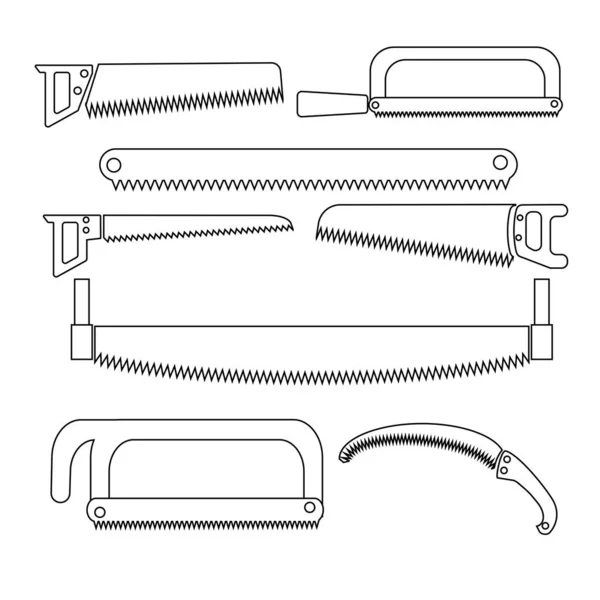 Enkel Grafisk Design Inslag Handsåg Svart Vektorillustration — Stock vektor