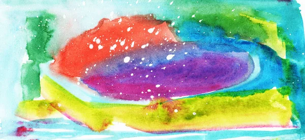 Watercolor Gouache Backgroundd Colorful Splashes — 스톡 사진