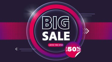 Dairesel şekilli büyük indirimli afiş .