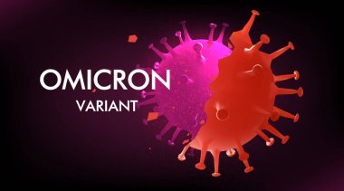 Omicron 'un yeni SARS mutasyonu B.1.529 konsepti. vektör illüstrasyonu