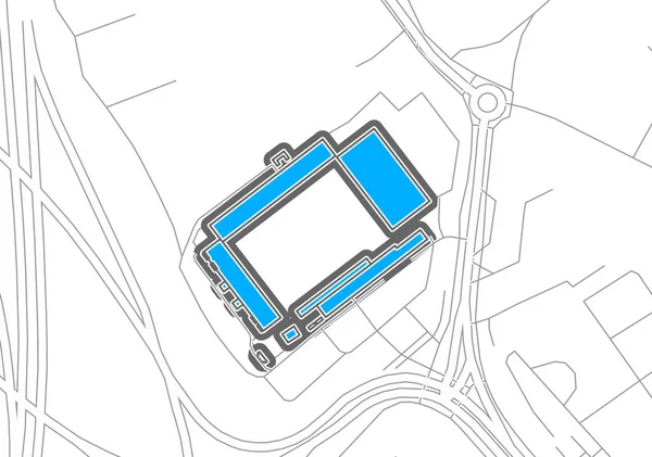 Kiel Stade Football Plan Vectoriel Carte Bundesliga Statium Été Dessinée — Image vectorielle