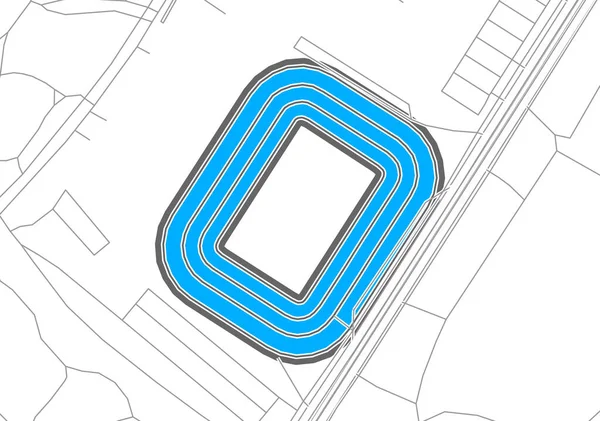 Dresde Stade Football Plan Vectoriel Carte Bundesliga Statium Été Dessinée — Image vectorielle