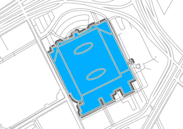 Детройт Американский Футбольный Стадион Нхл Схема Векторной Карты Карта Футбольного — стоковый вектор