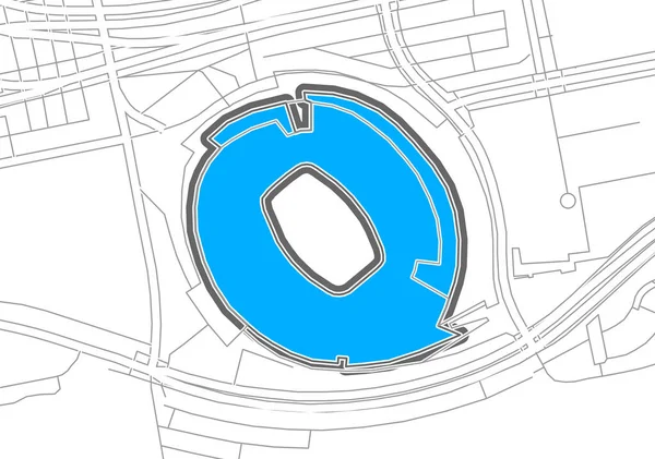 Cincinnati Estádio Nhl Futebol Americano Esboço Mapa Vetorial Mapa Estádio — Vetor de Stock