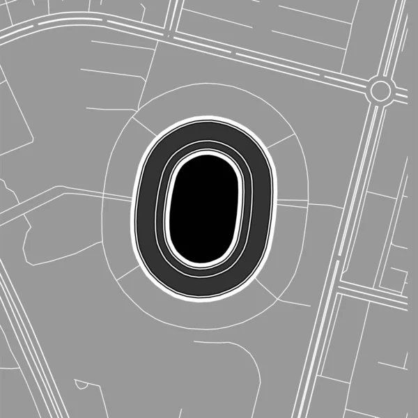 Kolkata Estadio Béisbol Mlb Mapa Vectorial Contorno Mapa Del Estadio — Archivo Imágenes Vectoriales