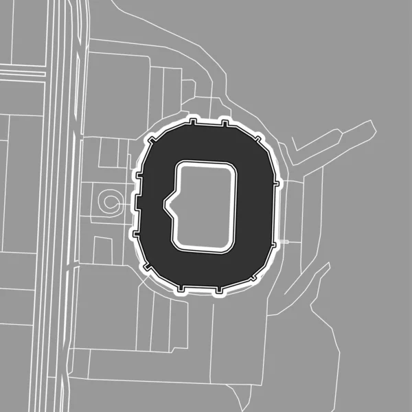 Lima Estadio Béisbol Mlb Mapa Vectorial Contorno Mapa Del Estadio — Archivo Imágenes Vectoriales