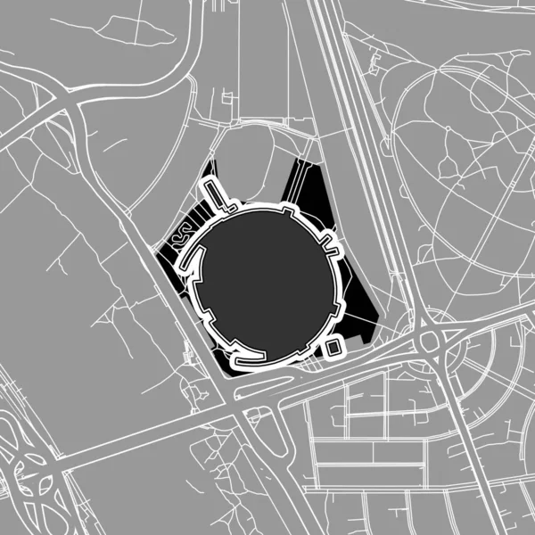 Warsaw Baseball Mlb Stadium Outline Vector Map Карта Бейсбольной Статистики — стоковый вектор