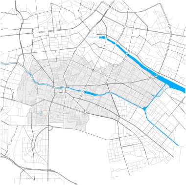 Kreuzberg, Berlin, Deutschland yüksek detaylı vektör haritası
