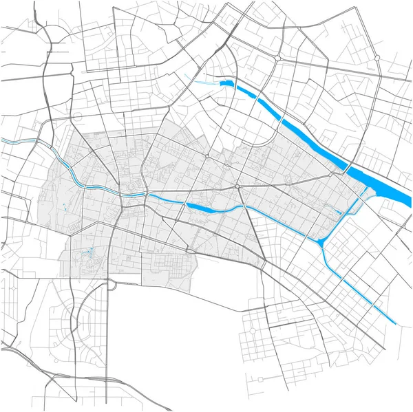 Kreuzberg Berlim Deutschland Mapa Vetorial Alto Detalhe — Vetor de Stock