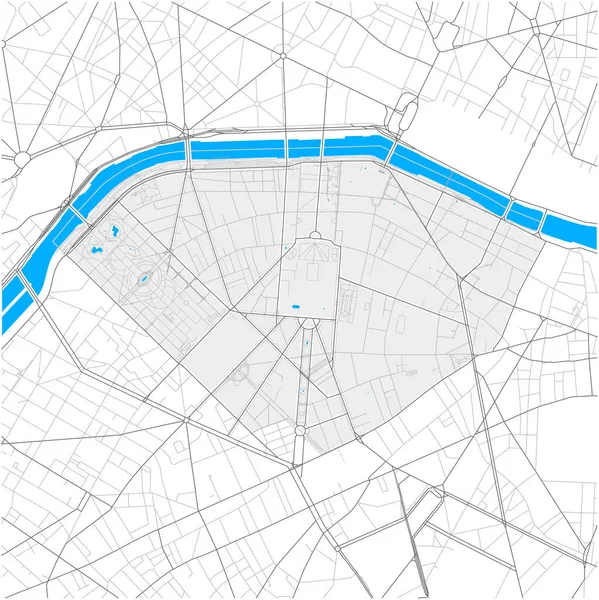 Arrondissement Paris Frankreich Hochdetaillierte Vektorkarte — Stockvektor