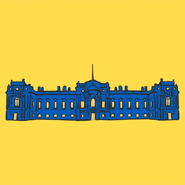 Marijinski Palast Vektor Symbol Für Web Und Druckkonzepte Ukrainischen Farben — Stockvektor