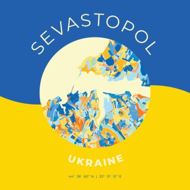 Sivastopol, Ukrayna, vatansever harita baskı şablonu
