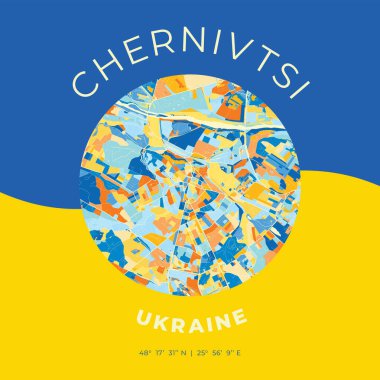Chernivtsi, Ukrayna, vatansever harita baskı şablonu