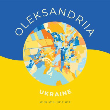 Oleksandriya, Ukrayna, vatansever harita baskı şablonu