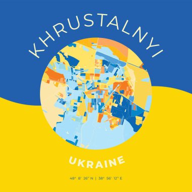 Khrustalnyi, Ukrayna, vatansever harita baskı şablonu