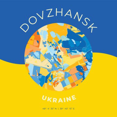 Dovzhansk, Ukrayna, yurtsever harita baskı şablonu