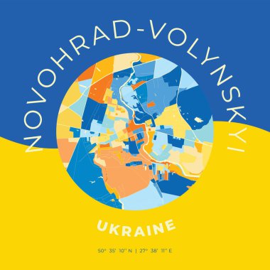 Novohrad-Volynskyi, Ukrayna, vatansever harita baskı şablonu