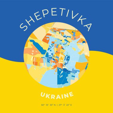 Shepetivka, Ukrayna, vatansever harita baskı şablonu
