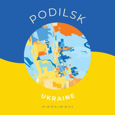 Podilsk, Ukrayna, vatansever harita baskı şablonu