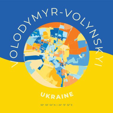 Volodymyr-Volynskyi, Ukrayna, Vatansever harita baskı şablonu