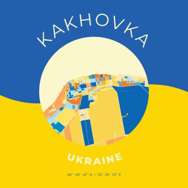 Kakhovka, Ukrayna, vatansever harita baskı şablonu