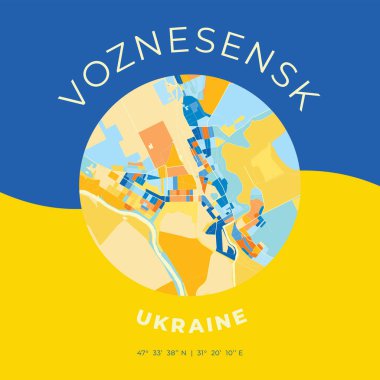 Voznesensk, Ukrayna, vatansever harita baskı şablonu