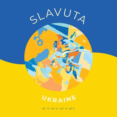 Slavuta, Ukrayna, vatansever harita baskı şablonu