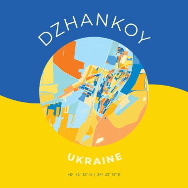 Dzhankoy, Ukrayna, vatansever harita baskı şablonu