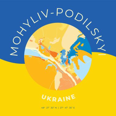 Mohyliv-Podilskyi, Ukrayna, vatansever harita baskı şablonu
