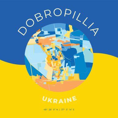 Dobropillia, Ukrayna, vatansever harita baskı şablonu