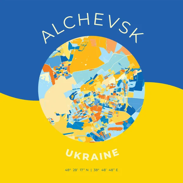 Alchevsk, Ukrayna, vatansever harita baskı şablonu