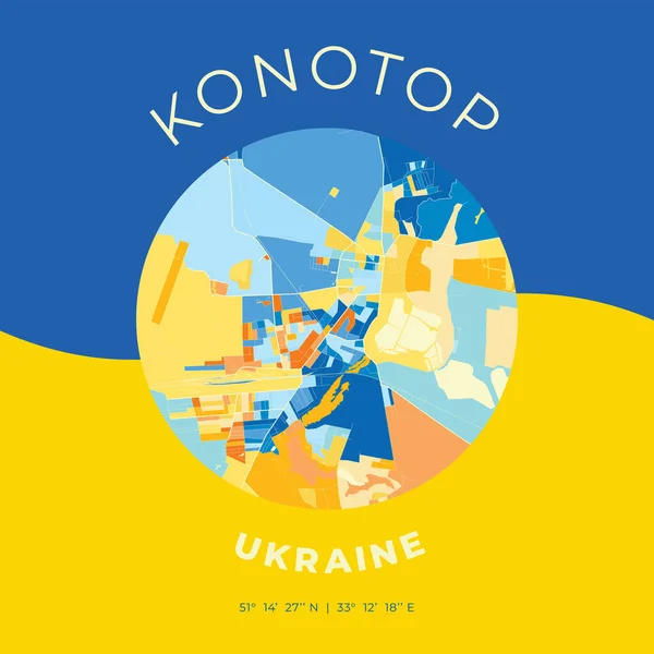 Konotop Ukraina Patriotisk Mall För Karttryck — Stock vektor