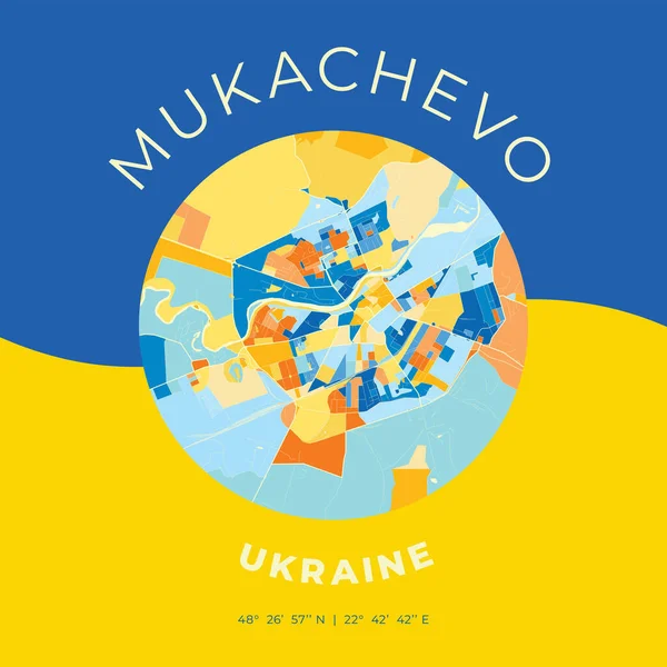 Mukachevo, Ukrayna, yurtsever harita baskı şablonu