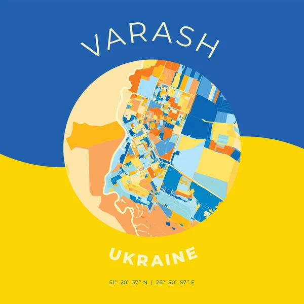 Varash Ukraina Patriotisk Mall För Karttryck — Stock vektor