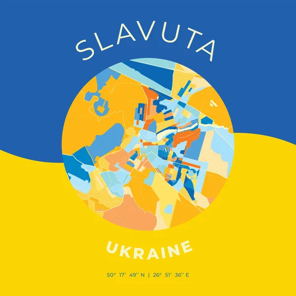 Slavuta, Ukrayna, vatansever harita baskı şablonu