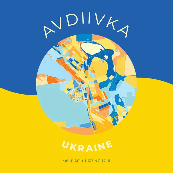 Avdiivka, Ukrayna, vatansever harita baskı şablonu